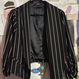 Torrid striped cropped suit jacket
